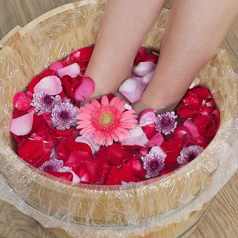 WOOPSOO Disposable Foot Tub Liner Disposable Clear Pedicure Spa Liners Plastic Pedicure Bowl Liners, Portable Thin Large for Foot Pedicure Spa Beauty Salon Hotel Home Use (30 Pcs)