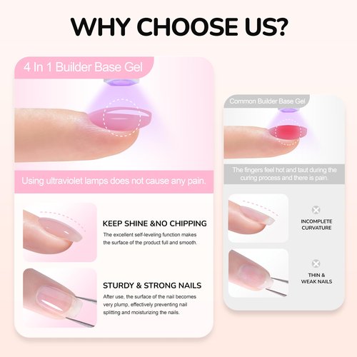 idyllbeauty Hema Free Rubber Builder Base Gel Polish, Vegan TPO Free Hema Free, for Strengthens Damaged Thin Nails Strengthen Apex Building Extension, LED UV Curing Thickening & Repair
