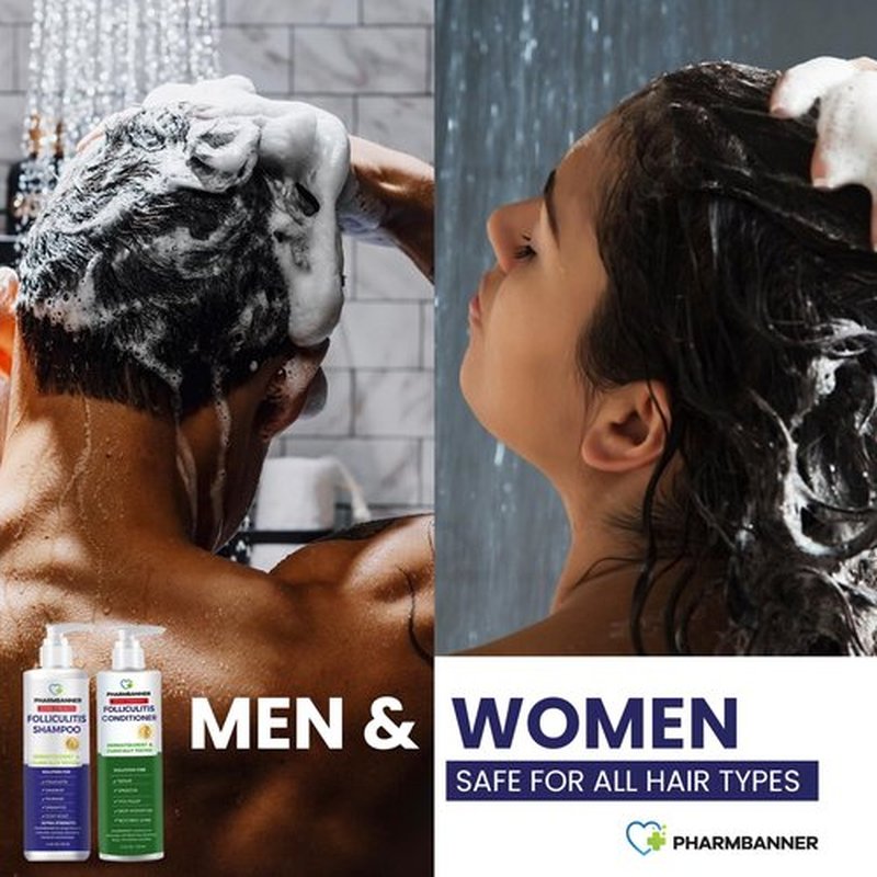 PHARMBANNER Anti-Fungal Shampoo & Conditioner Set - Tea Tree & Argan Oil for Scalp Relief | Sulfate-Free, Paraben-Free