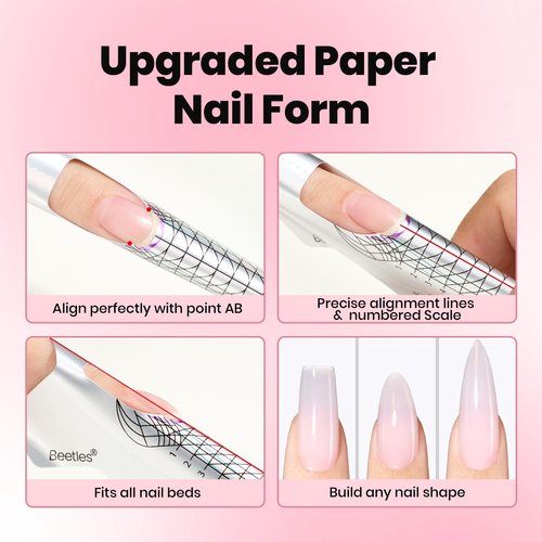 Beetles Builder Gel for Nails-3 Colors 9 in 1 Nail Extension Sculpting Building Clear Nude Pink Hard Gel Kit with Base Top Coat for Pros Women,UV & LED Lamp Cured Needed