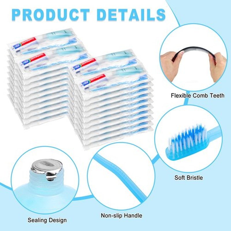50 Kits Basic Toiletry Kits Homeless Personal Hygiene Kit Bulk Homeless Care Package Supplies Travel Toiletry Kit Homeless Hygiene Kit Bulk for Men Women Disposable Toiletry Kit(10-IN-1)