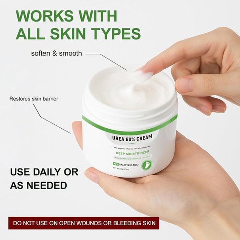 Skiennix Urea Cream 60% - Maximum Strength Foot Lotion with Salicylic Acid & Tea Tree | 5.29oz Intensive Repair