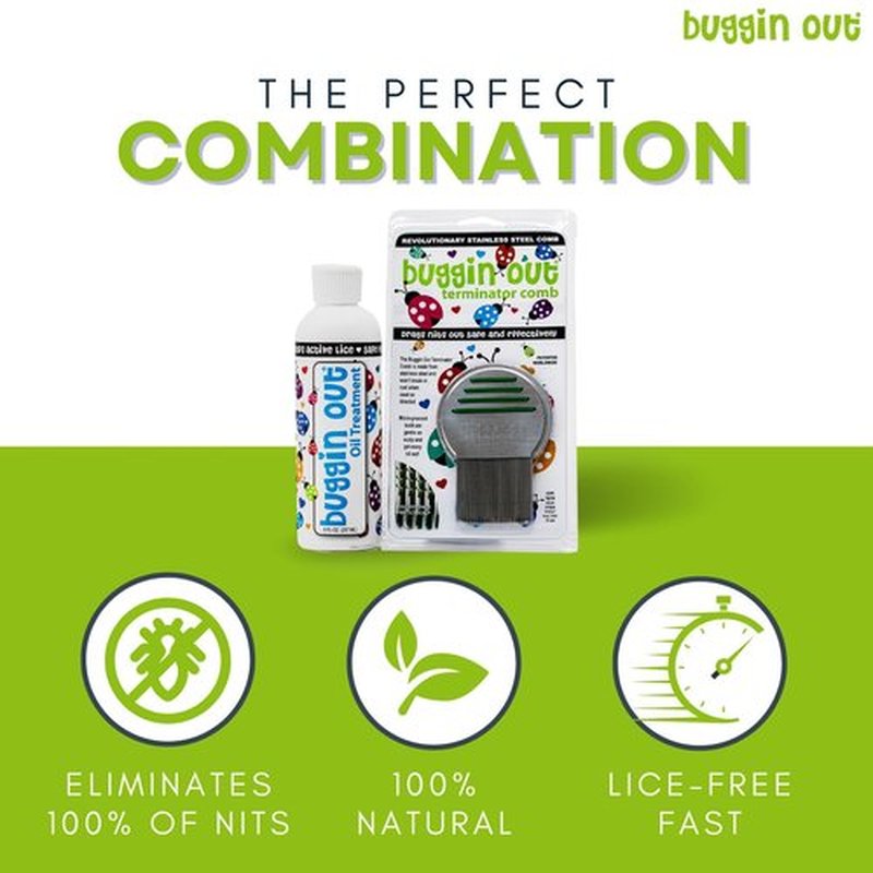 buggin out 100% Dimethicone Oil for Lice Care | Safe for Kids & Adults | Designed for 1-2 Applications | Effective & Trustworthy | 8oz