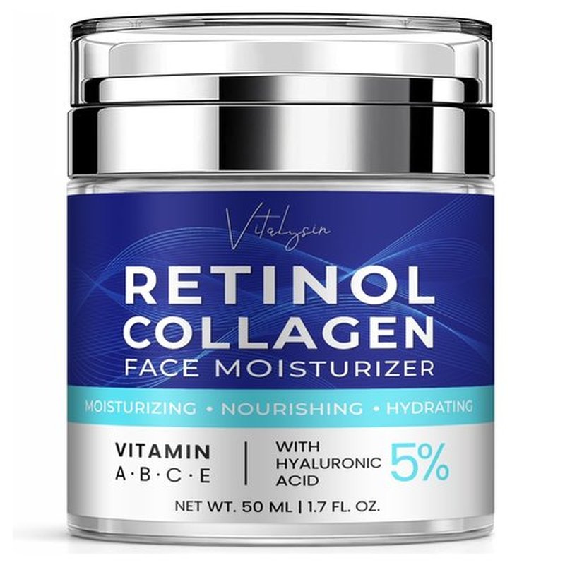 Face Moisturizer for Aging Skin: Wrinkle Cream for Older Women and Men 50 and 60 plus with Retinol, Collagen and Hyaluronic Acid – Facial Moisturizer for Mature Skin, 1.7 fl. Oz (Medium, Unscented)