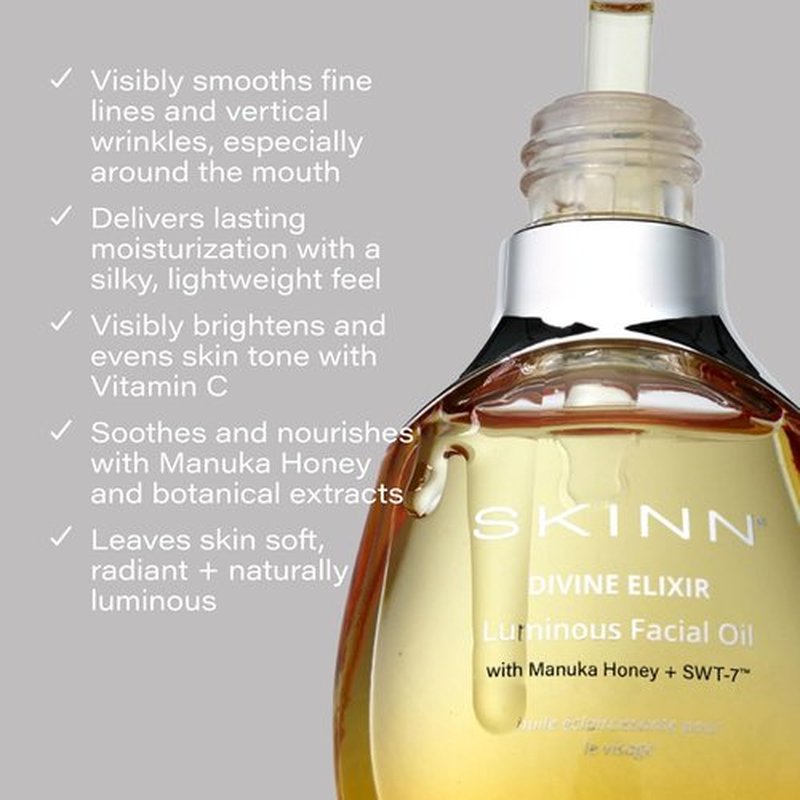 Skiennix Anti-Aging Luminous Face Oil - Lightweight, Non-Greasy Hydration for Sensitive Skin | Manuka Honey & Vitamin C