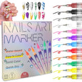 12 Color Nail Art Pens,0.5 MM Diy Nail Art Markers for Painting Nails,Quick-drying & Waterproof Acrylic Ink Nail polish Pens