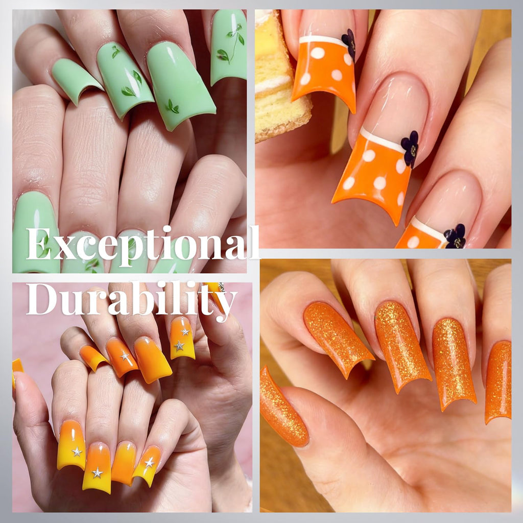 krofaue Duck Nail Tips - Clear Soft Gel Curved Nail Tips