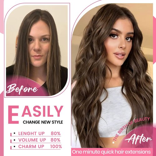 CWRDK Clip in Hair Extensions Real Human Hair, 20inch 110g/3.8oz, Invisible Remy Human Hair Extension Clip ins for Women, Seamless Straight 8pcs Double Weft, #1B Natural Black