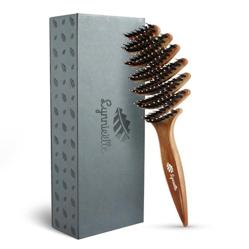 Lynnieëlle Boar Bristle Hair Brush for Fine Hair - Ultimate Smoothing Vented Detangler Wet Brush for Women, Gentle Scalp Massage, A Great Gift