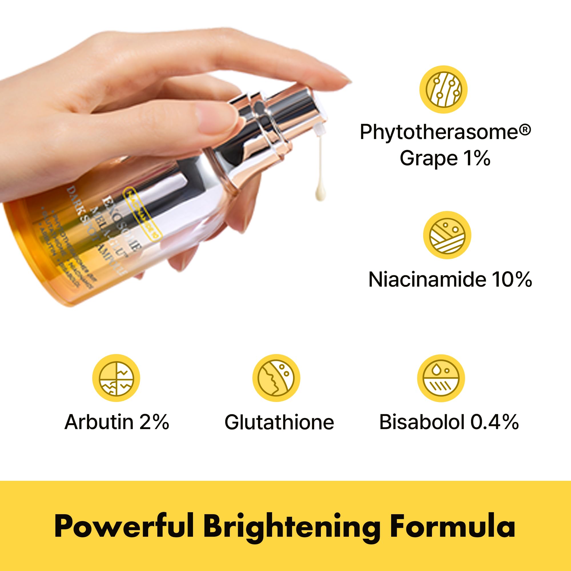 APOTHE Exosome Mela-Glu Dark Spot Ampoule – Brightening Serum with Grape Exosomes, Niacinamide & Arbutin, 1 fl oz (30ml)