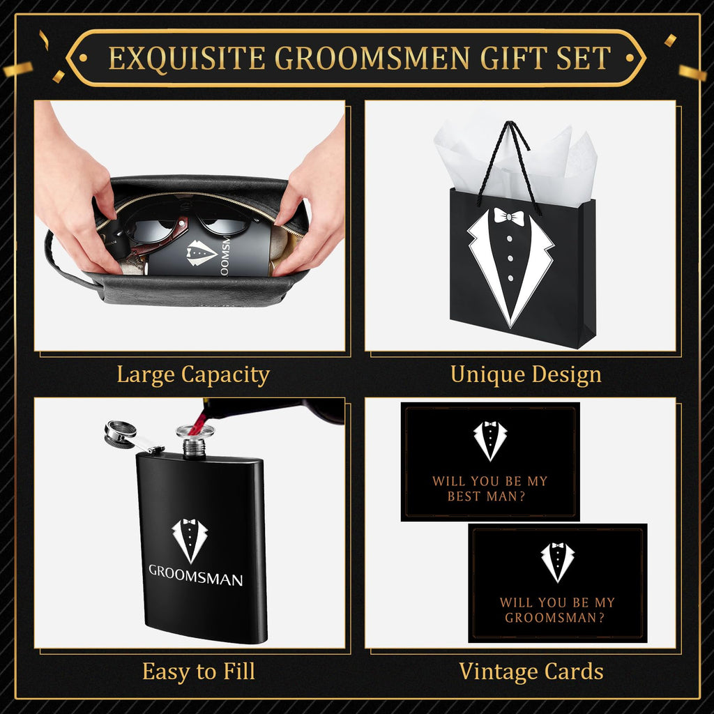 Rigibright 60 Pcs Groomsmen Gifts Set of 6 for Wedding Best Man Gift