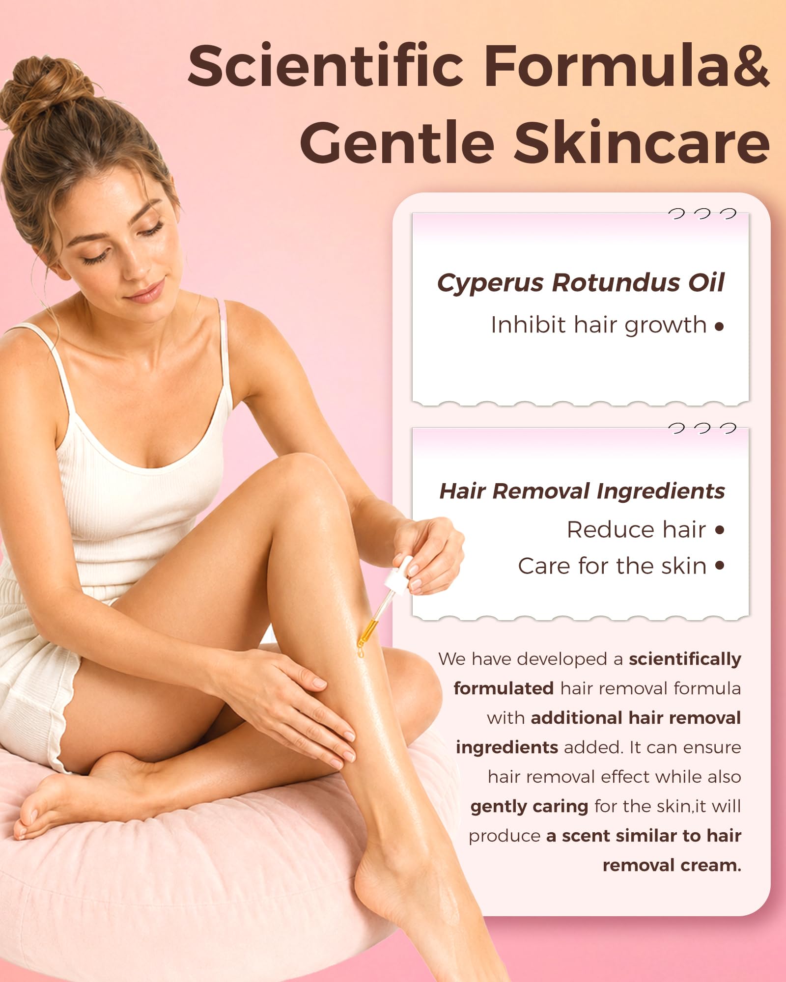 CKWZOQN Cyperus Rotundus Oil, Cyperus Rotundus Oil For Hair Removal, Reducing Body Hair Growth, Soothes Skin & Minimizes Pores, Moisturizing, All Skin Types, 2 Fl Oz