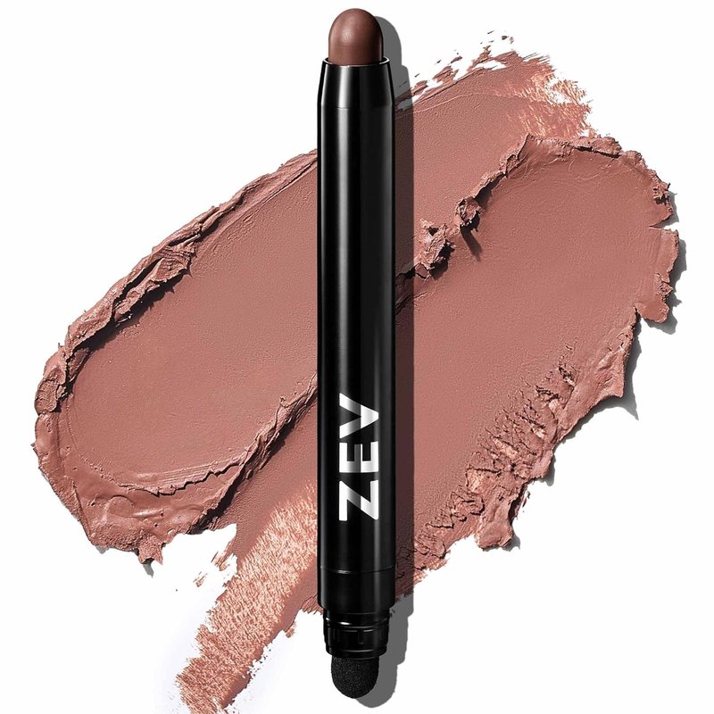 Zev Eyeshadow Stick - ShadeRush 2-in-1 Cream Eyeshadow with Built-in Smudger - Waterproof Mocha Matte
