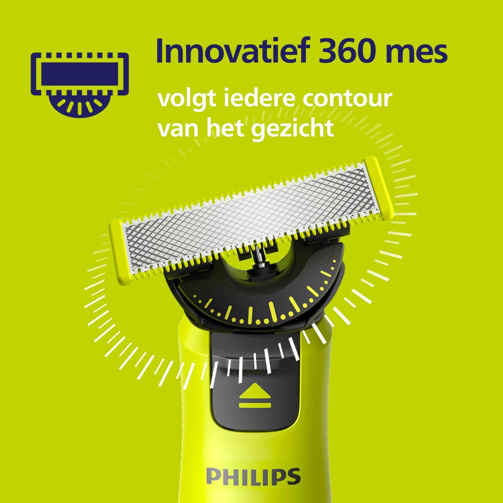Genuine Philips OneBlade 360 Replacement Blades, For OneBlade Electric Shaver and Trimmer, 3 Pack, Model QP430/60