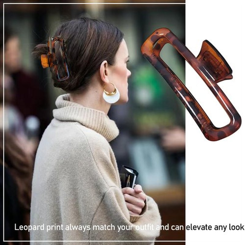 Nalodu 5 Inch Large Hair Claw Clips, No Slip Matte & Glossy Unbreakable Square XL Hair Clips for Thick Long Curly Hair, Women's Big Rectangle Strong Clips, 4 Pack