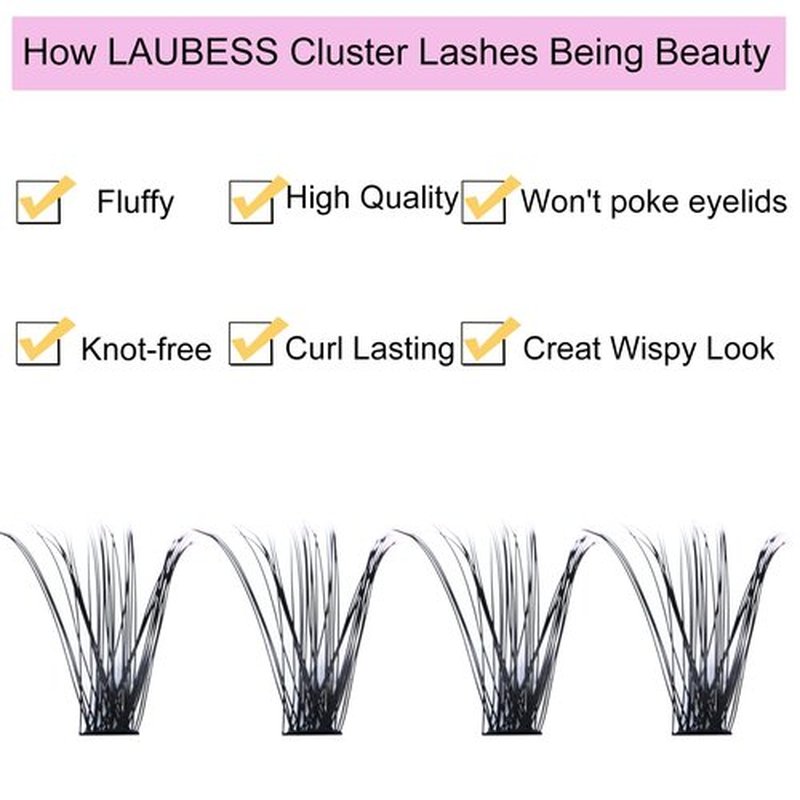 Cluster Lashes 40D Eyelash Clusters Mixed Tray Wispy Lash Clusters Extensions D Curl Cluster Eyelash Extensions Individual Lashes DIY Lash Extension (40D-0.07D-9-16mm)