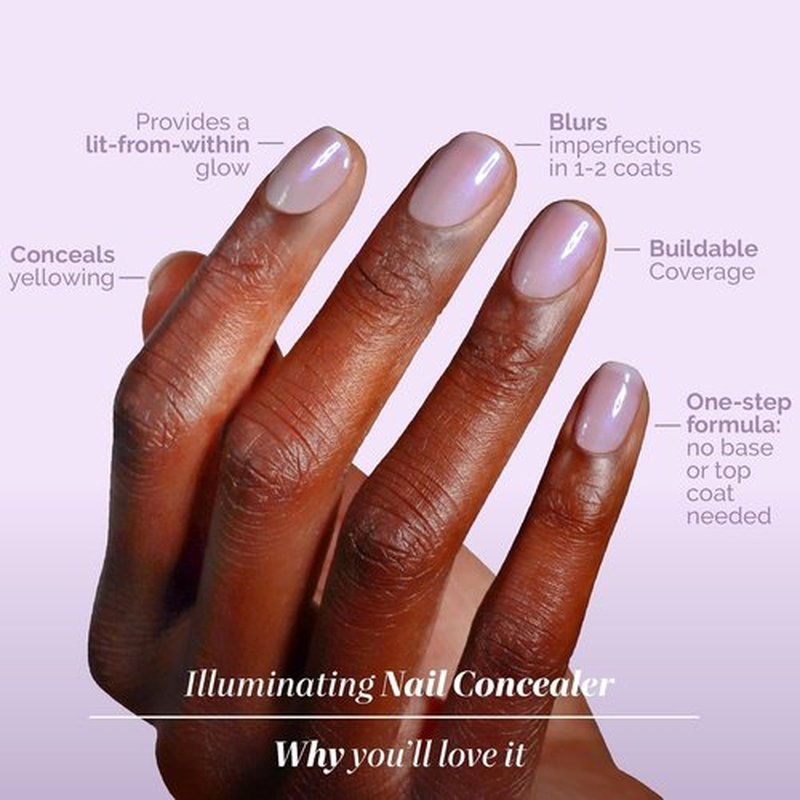 LONDONTOWN Illuminating Nail Concealer - Sheer Brightening Polish & Strengthener for Discolored Nails | 21+ Free, 0.4 Fl Oz