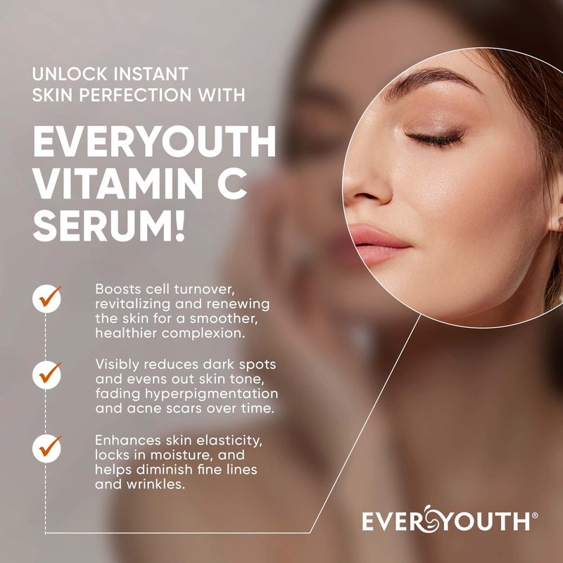 Vitamin C Serum for Face, Stem Cells, Niacinamide, Hyaluronic Acid & Vitamin E – Anti-Aging Retinol Facial Serum with Glycolic Acid & Retinal for Brightening, Hydrating & Firming Skin – Made in USA