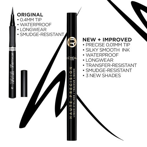 L'Oreal Paris Waterproof Liquid Eyeliner - Smudge-Proof Micro-Tip for 28HR Wear | 030 Blue Suede