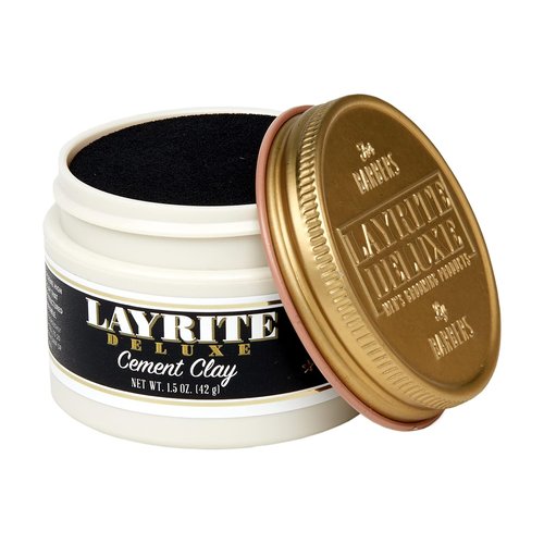 Layrite Deluxe Cement Clay - White Mild Cream Soda Hair Styling Product | 1.5 Oz