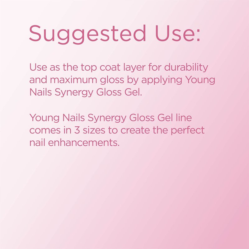 Young Nails Synergy Gel System, Clear Gloss Finishing Gel - Builder Gel Top Coat, Superior Adhesion & Strength, Hard Gel Top Coat - Gloss Top Coat, 15g