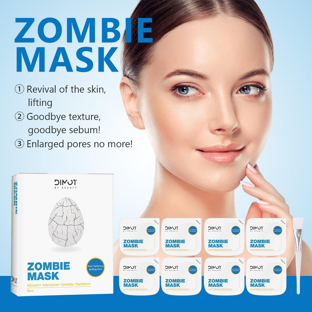YOYILY 2025 New Zombie Facial Mask - Hydrating & Tightening Face Mask, Lifting, Deep Cleansing Pore, for Women & Men, 1 Box 8Pcs