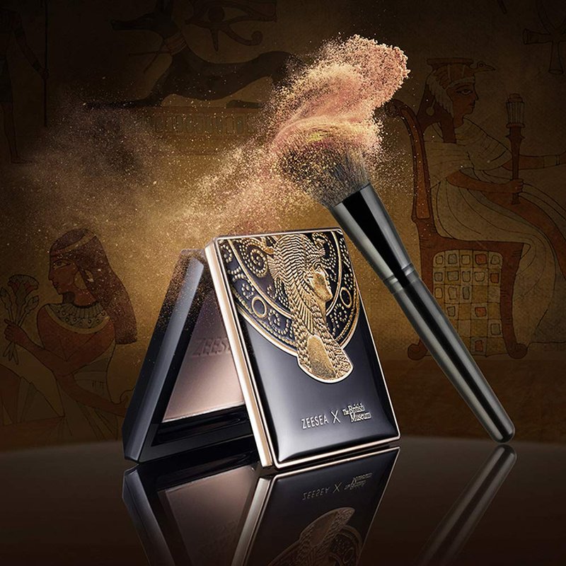 ZEESEA Pressed Powder The British Museum Egypt Series Long Lasting Oil Control Facial Finishing Brighten Setting Powder Multi-use Foundation (#01 Ivory White)