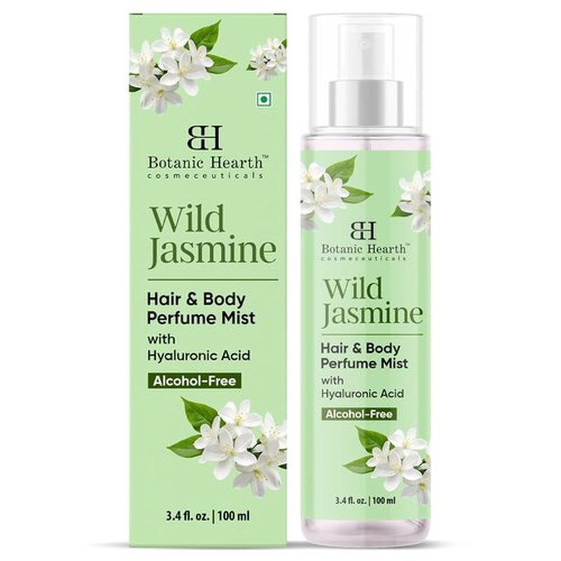 Botanic Hearth Jasmine Hair Perfume & Body Mist - Long-Lasting Alcohol-Free Scent, 3.4 Fl Oz