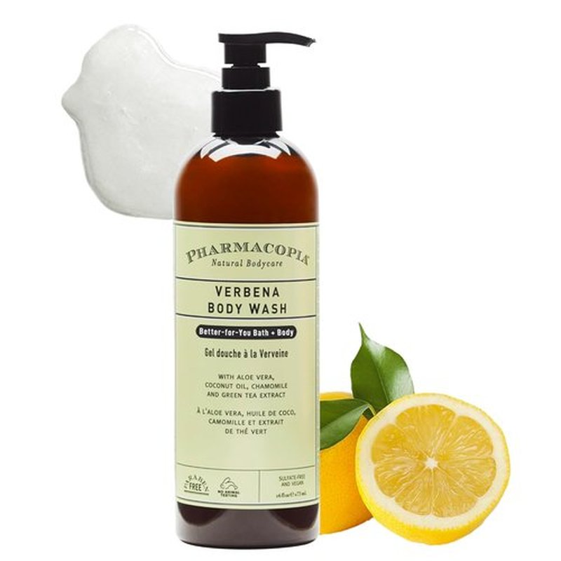 Pharmacopia Verbena Body Wash - Nourishing Natural Shower Gel with Aloe Vera & Coconut Oil - 16 oz