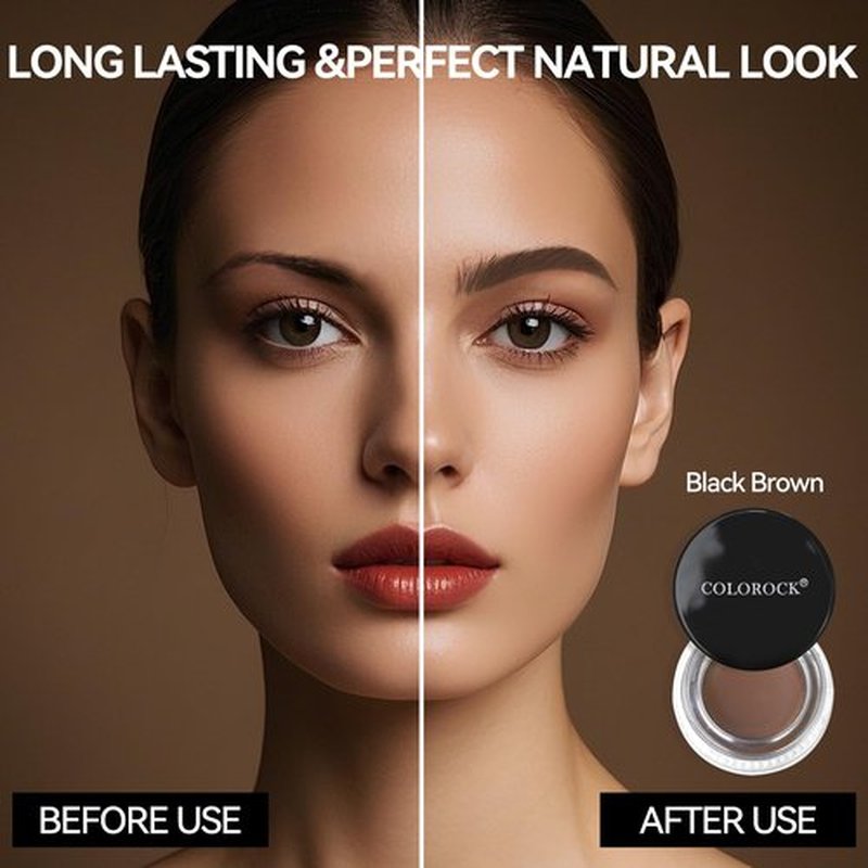 Eyebrow Pomade Pencil Liner Kit for Eyebrows Makeup with Waterproof Eyebrow Pencil, Eyeliner,Dual-ended Eyebrow Brush and Waterproof Smudge-proof Eyebrow Pomade 7g-Black Brown