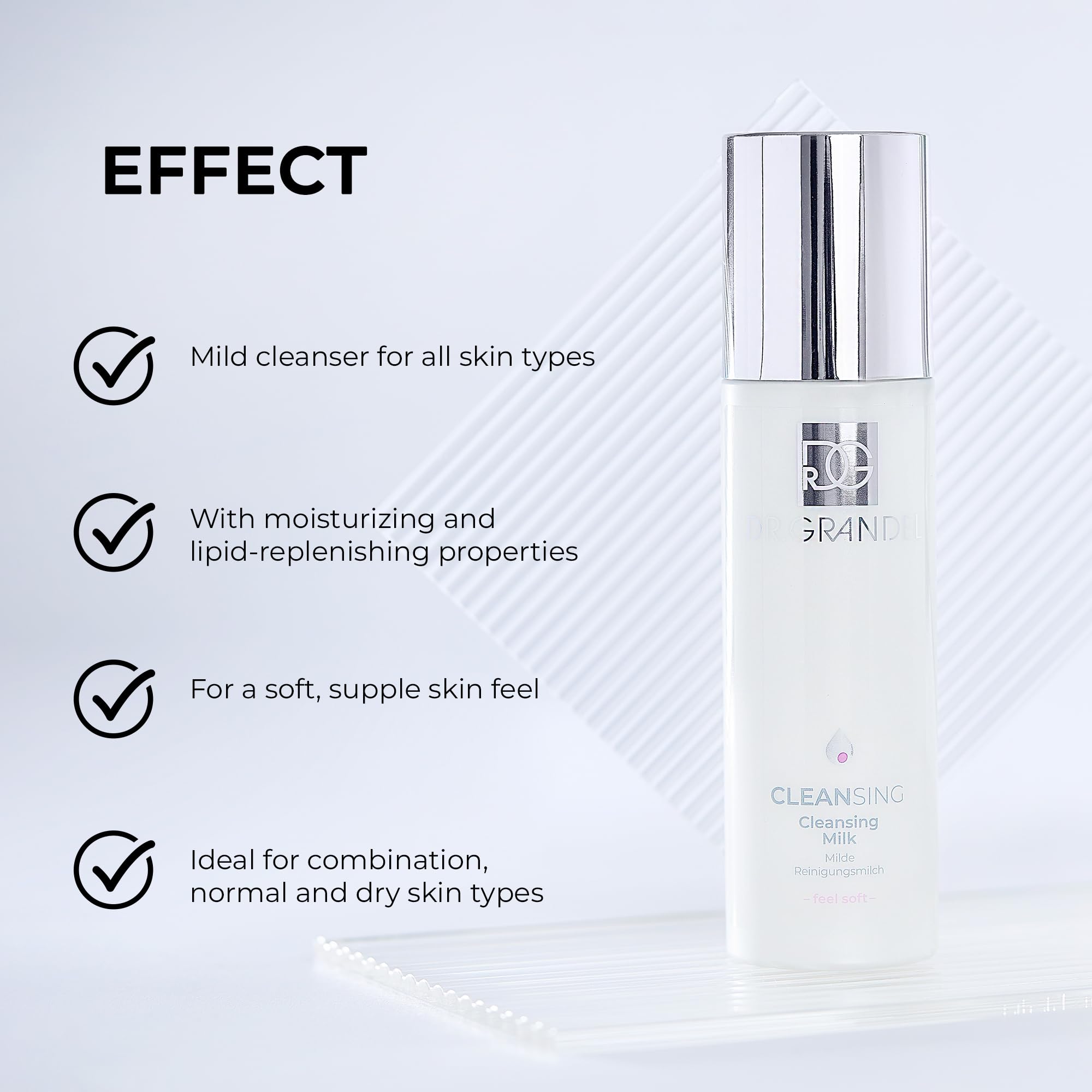 DR. GRANDEL Cleansing Milk – Mild cleansing milk for the face, neck, and décolleté, with Panthenol and Jojoba Oil, moisture-retaining, light and creamy texture