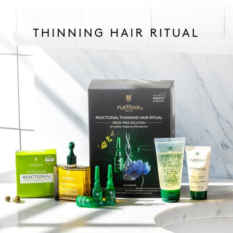 Rene Furterer Reactional Thinning Hair Ritual - Drug-Free Solution for Sudden Thinning Hair - 1 Ct.