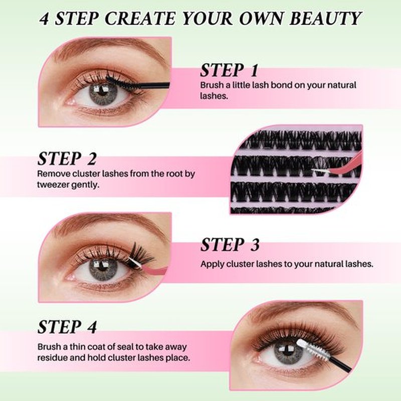Lash Clusters Kit for Beginners Eyelash Clusters Kit Lashes Clusters Kit Cluster Pestañas Postizas Naturales with Lash Bond&Seal,Lash Tweezers,Brush RITALASH(640pcs 20D+40D+60D+80D Kit,9-16mm)