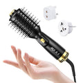 ANGILALA Dual Voltage(100~250V) Mini Hair Dryer Brush with European Plug Adapter for International Travel, Europe Travel Essentials for Women