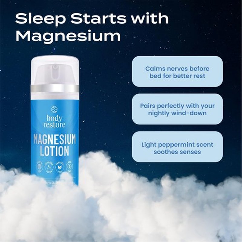 Body Restore Magnesium Lotion with Arnica & MSM - for Sleep Support, Muscle & Joint Relief, Birthday Gifts for Women, Men, Travel Essentials, Self Care - Peppermint