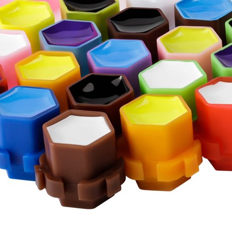 Linetion Tattoo Ink Caps Honeycomb Shape Spliceable Ink Cups for Tattooing Anti-Rollover Spill Eco-Friendly Non Fade Material Large Inner Size 0.63 * 0.75 inch(W*H) 200pcs Pack (Seaform)