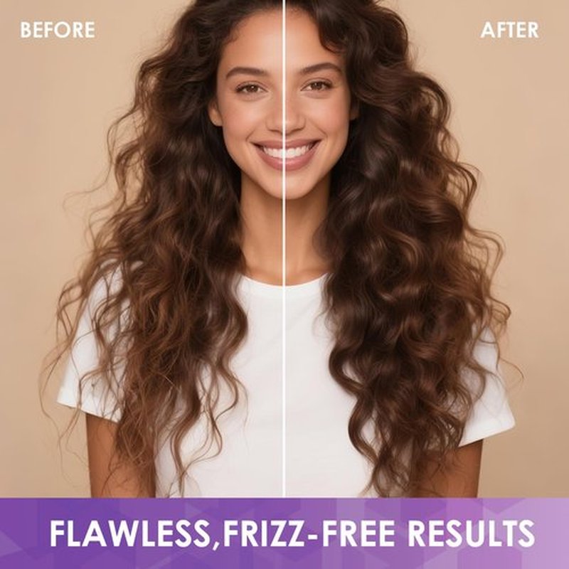 Curl Defining & Detangling Brush – Dual-Vented Curly Hair Brush for Wet & Dry Hair with Flexible Bristles – Reduces Frizz & Smooths Knots – For All Hair Types & Users (Purple)