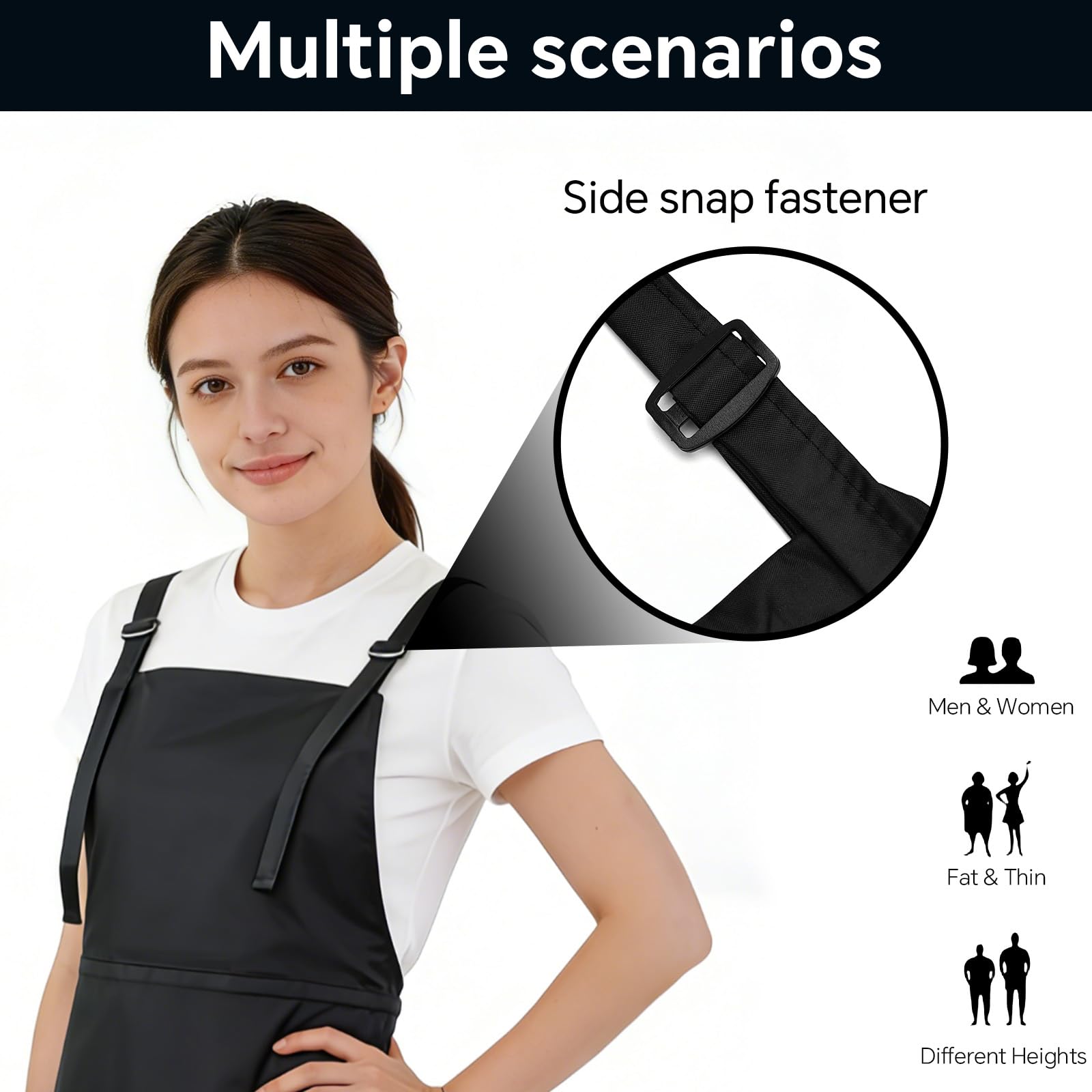 BARBERTOP Hair Stylist Apron for Women/Men, Adjustable Professional Salon Apron with 4-Pocket, For Barber, Hairdresser, Cosmetology, Dog Grooming, Gardening, Cooking, Art Apron Fits All Body Types