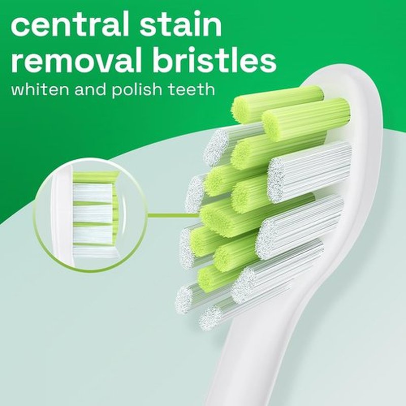 Brushmo Diamond-Shape Whitening Toothbrush Heads - 8 Medium Firm Dupont Bristles for Philips Sonicare