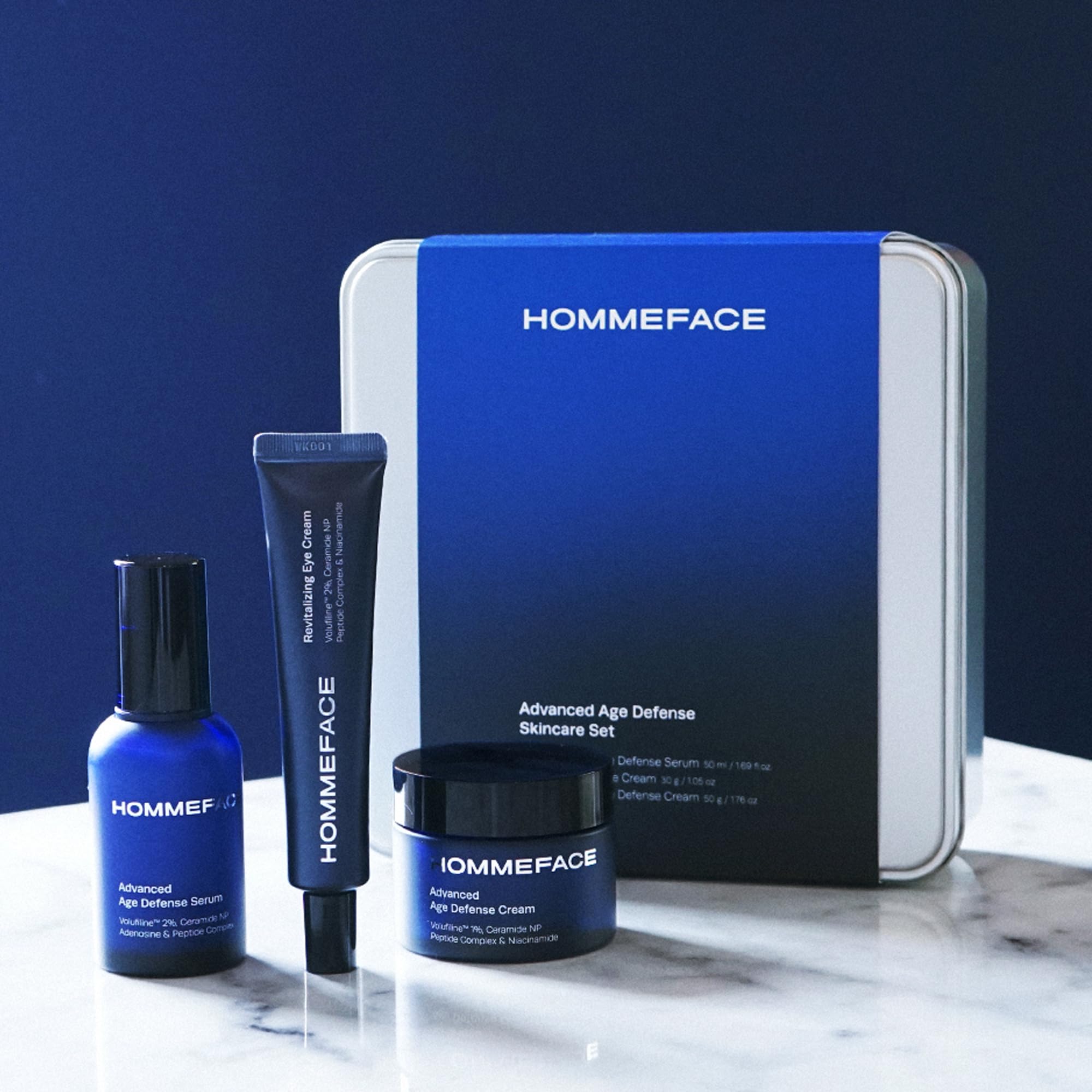 HommeFace Men’s Revitalizing Eye Cream - Anti-Wrinkle Korean Skincare Technology with Volufiline, Ceramide, Hyaluronic Acid, Peptides & Collagen, 1.05 oz