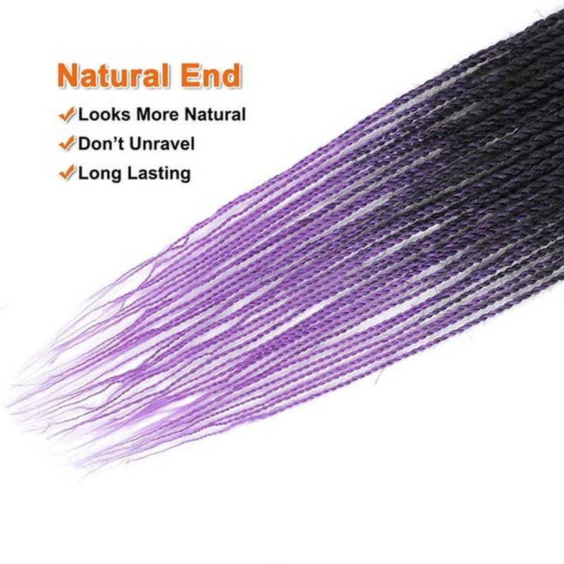 NAYOO Senegalese Twist Crochet Hair - 8 Packs 18 Inch Ombre Purple Crochet Hair For Black Women, 35 Strands/Pack Small Twist Crochet Braids Hair Hot Water Setting, Crochet Braiding Hair Straight Ends