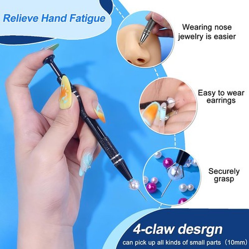 Raisetip Life Kit For Long Nails, Include Piercing Ball Grabber Tool,Bracelet Assistant,Card Grabber,Cream Spatula & Thumbs Hook (12pcs)