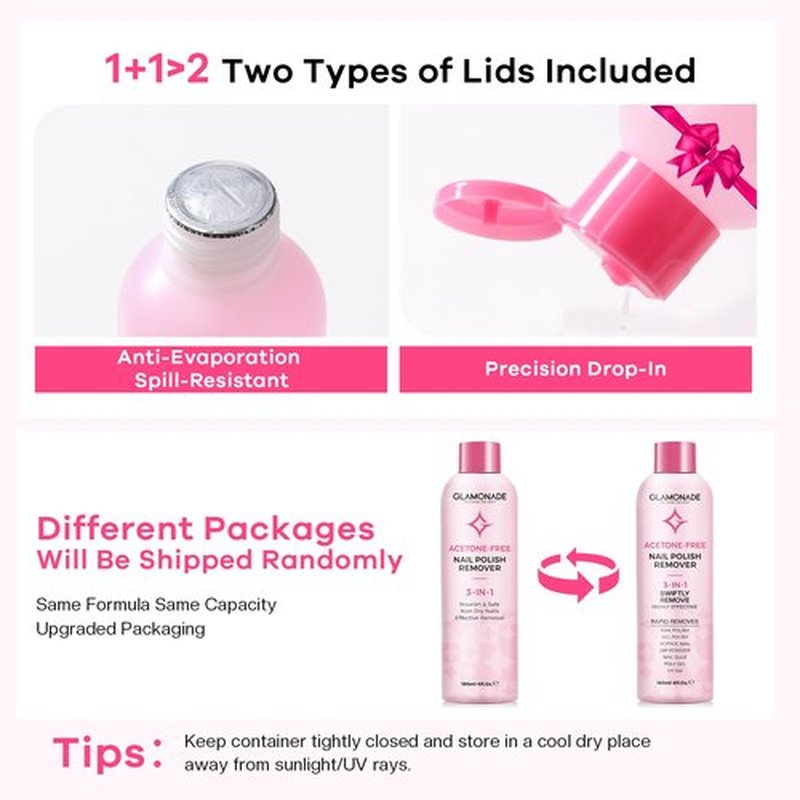 Glamonade Gel Nail Polish Remover: Professional Soak off Gel Polish Remover for Nails for Removal of Gel Polish Nail Tips Glitter Polish for Home Salon | Natural Rose Seed Oil, 6 Fl Oz