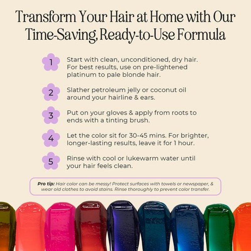 **INH Semi Permanent Hair Color - Amethyst Dark Purple Hair Dye | Vegan, No Bleach, 6oz**