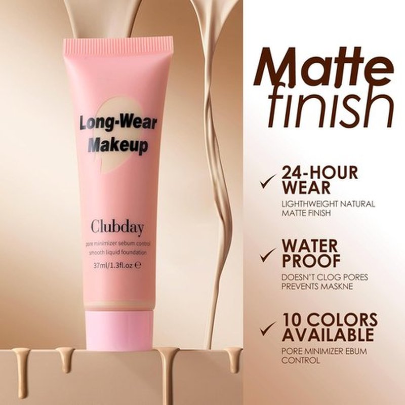 Regine Switzerland Long-Wear Liquid Foundation - Pore Minimizer & Oil-Free Matte Finish, 37ml/1.3 Fl Oz