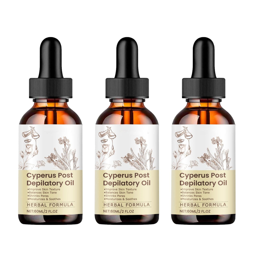 3 Pcs Cyperus Rotundus Oil for Hair Removal, Gentle Nourishing, Soothing Smooth Delicate Skin, Hair Removal Care Essential Oil.