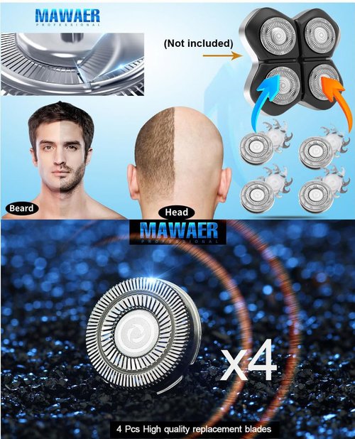 FREEBIRD Double Ring Replacement Blades - 4PCS Compatible with Flexseries Pro Head Shaver