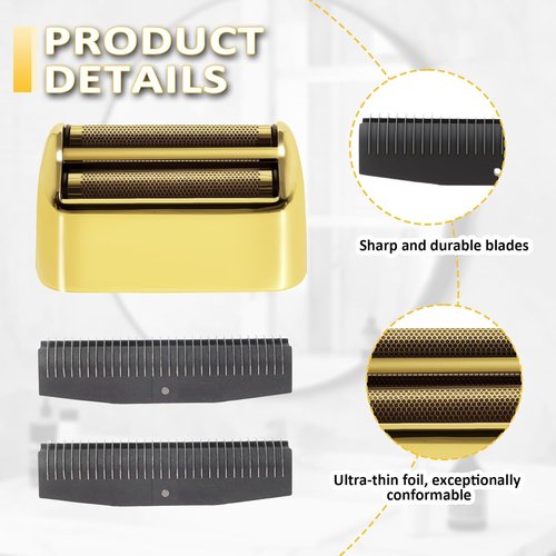 BaBylissPRO FXFS2 Shaver Replacement Foil & Cutters - Gold, 2 Pack for Precision Grooming