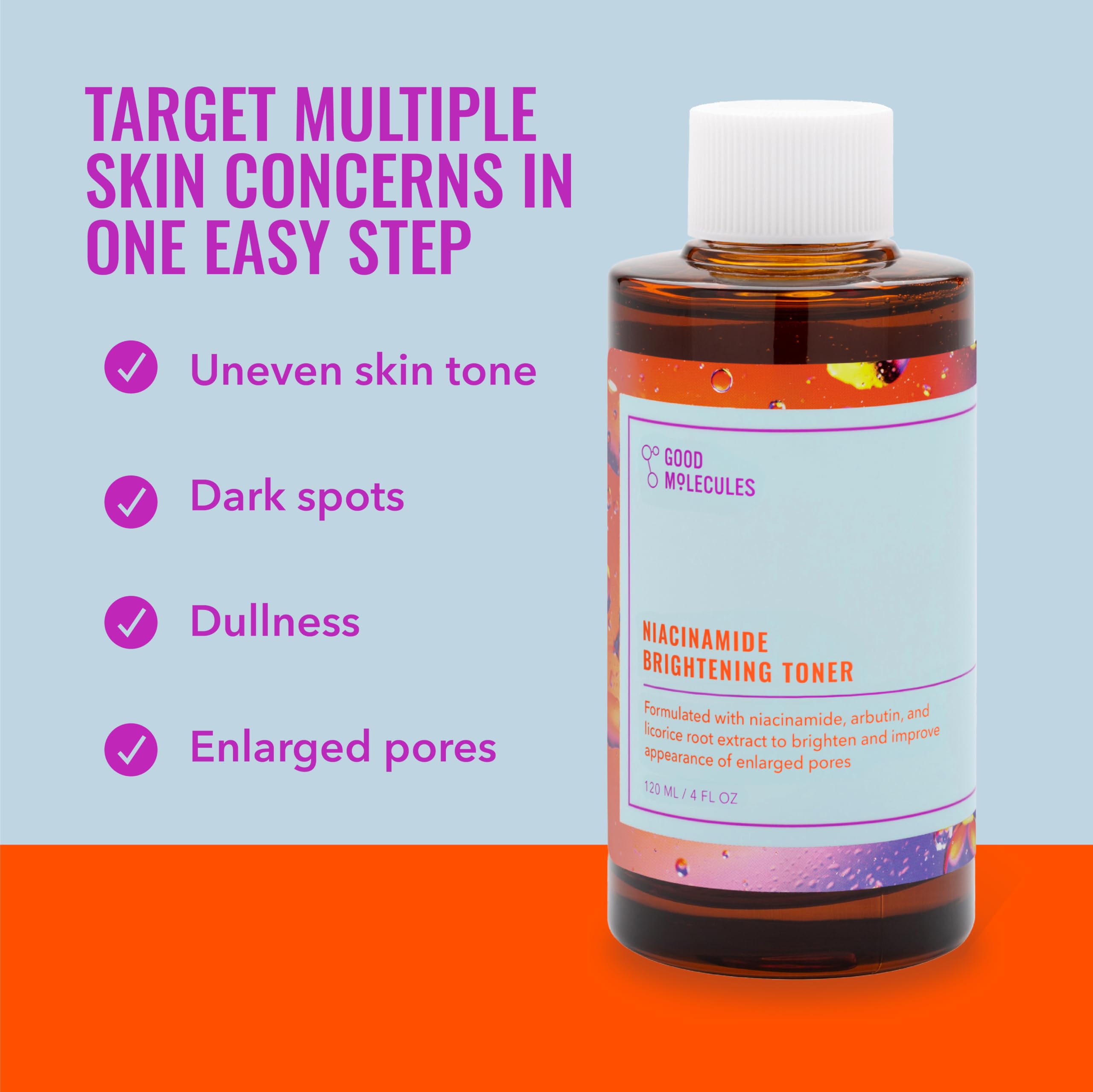 Good Molecules Niacinamide Brightening Toner - Toner for Face with Niacinamide and Arbutin for Skin Tone Balancing - Minimizes the Look of Pores, Facial Skin Care
