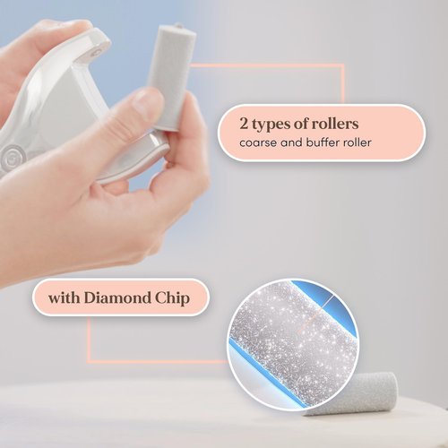 Personal Pedi Diamond Electric Foot Callus Remover for Feet - Rechargeable, Interchangeable Rollers Easy-to-Use Foot File Electric Callus Remover for Feet, 2 Intensity Levels, 2 Speed As Seen On TV